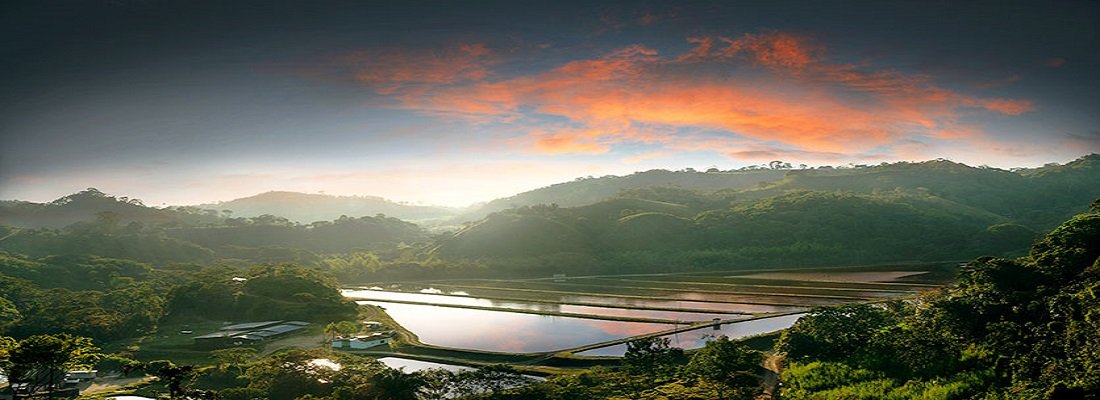 Un atardecer con espejos de agua